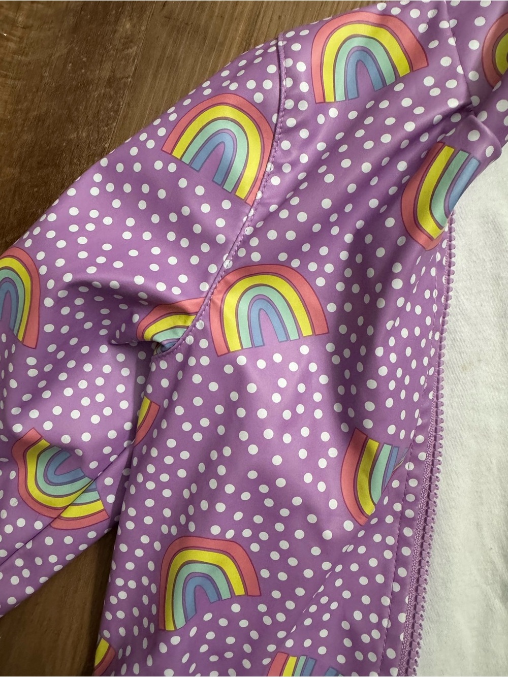 Cat & Jack Purple Rainbow Dot Raincoat